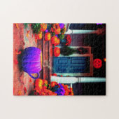 パープルカボキンコーヒーと穏やかな秋の景色 ジグソーパズル (横)