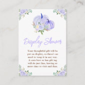 パープルカボチャフローラディスプレイベビーシャワー エンクロージャーカード (正面)