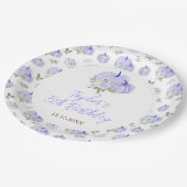 パープルカボチャフローラ誕生日パーティー ペーパープレート (アングル)