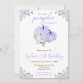 パープルカボチャフローラ誕生日パーティー 招待状 (正面)