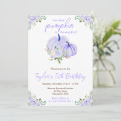 パープルカボチャフローラ誕生日パーティー 招待状 (スタンド正面)