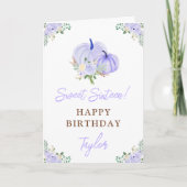 パープルカボチャフローラSweet sixteen誕生日 カード (正面)