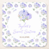パープルカボチャフローラSweet sixteen スクエアペーパーコースター (正面)