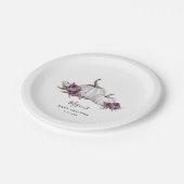 パープルカボチャ赤ちゃんシャワー ペーパープレート (アングル)