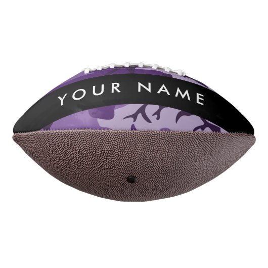 パープルカモフラージュあなたの名前をパーソナライズ アメリカンフットボール (回転270)