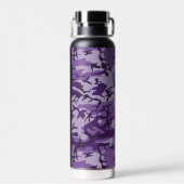 パープルカモフラージュあなたの名前をパーソナライズ ウォーターボトル (背面)