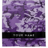 パープルカモフラージュあなたの名前をパーソナライズ シャワーカーテン (正面)