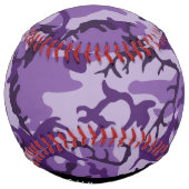 パープルカモフラージュあなたの名前をパーソナライズ ソフトボール (裏面)