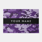 パープルカモフラージュあなたの名前をパーソナライズ ドアマット (正面)