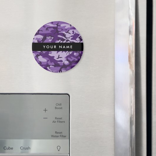 パープルカモフラージュあなたの名前をパーソナライズ マグネット (インサイチュ (冷蔵庫))