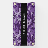 パープルカモフラージュあなたの名前をパーソナライズ 横断幕 (縦)