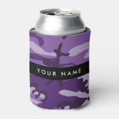 パープルカモフラージュあなたの名前をパーソナライズ 缶クーラー (缶正面)