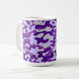 パープルカモフラージュ柄 コーヒーマグカップ