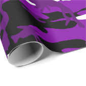 パープルカモフラージュ白黒迷彩柄 ラッピングペーパー (ロールコーナー)