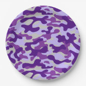 パープルカモフラージュ ペーパープレート (正面)