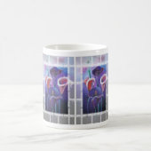 パープルカラス薄紫とパープルアート コーヒーマグカップ (中央)