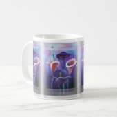 パープルカラス薄紫とパープルアート コーヒーマグカップ (正面左)
