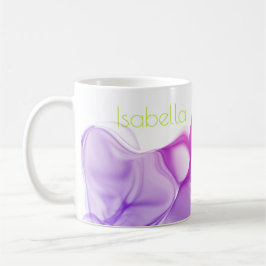 パープルカラフルインクライムグリーンネームアーモダント コーヒーマグカップ