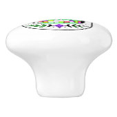 パープルカラフルシュガースカル装飾 セラミックノブ (側面)