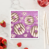 パープルカラフルドネストライプのット紙ナプキンス スタンダードランチョンナプキン (インサイチュ)