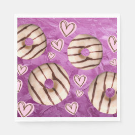 パープルカラフルドネストライプのット紙ナプキンス スタンダードランチョンナプキン