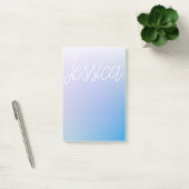 パープルカラフルブルーグラデーショングラデーションとスクリプト ポストイット (オフィス)