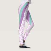 パープルカラフルレオパードアニマルプリントレギンス レギンス (右)