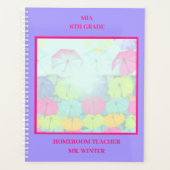 パープルカラフル傘スクール教室 プランナー手帳 (正面)