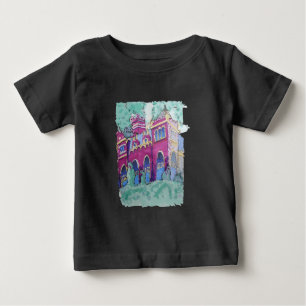パープルカラフル城inブダペスト ベビーTシャツ