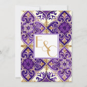 パープルカラフル春ミックスとマ結婚ッチ 招待状 (裏面)