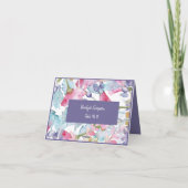 パープルカラフル結婚ワイルドフラワーの名刺 サンキューカード (裏面)