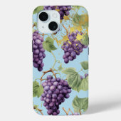 パープルカラフル、パステルブルー&金ゴールドグレープつる植物 Case-Mate iPhoneケース (裏面)