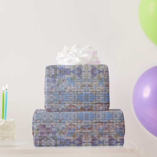 パープルカラフル&ブルー通りアートグラフィティウォール ラッピングペーパー (パーティーギフト)