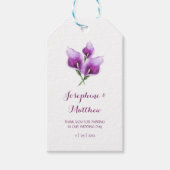 パープルカラリリーフローラモノグラム結婚式の引き出物 ギフトタグ (正面)
