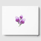 パープルカラリリーフローラ水彩ブライダルシャワー ゲストブック (裏面)