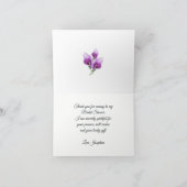 パープルカラリリーフローラ水彩ブライダルシャワー サンキューカード (内部)