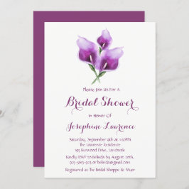 パープルカラリリーブライダルシャワー招待状 招待状