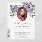 パープルカラリリー写真葬儀追悼法会 招待状 (正面/裏面)