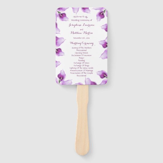パープルカラリリー結婚フローラ式プログラム ハンドファン (正面)