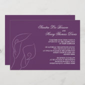 パープルカラリリー結婚式招待状 招待状 (正面/裏面)