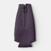 パープルカラー無地のトーンパーソナライズドボトルクール ボトルクーラー (裏面)