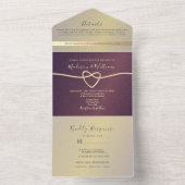 パープルカリグラフィーウェディングオールインワン招待状 オールインワン招待状 (内側)