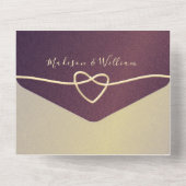 パープルカリグラフィーウェディングオールインワン招待状 オールインワン招待状 (裏面)