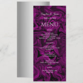 パープルカリグラフィー結婚式メニュー メニュー (正面/裏面)