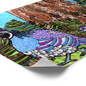 パープルカリフォルニアウイルとベビーミニフォークアート ポスター (角)