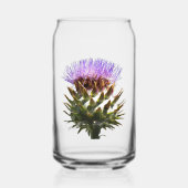 パープルカルドーンアートチョークの花 ガラス缶 (正面)