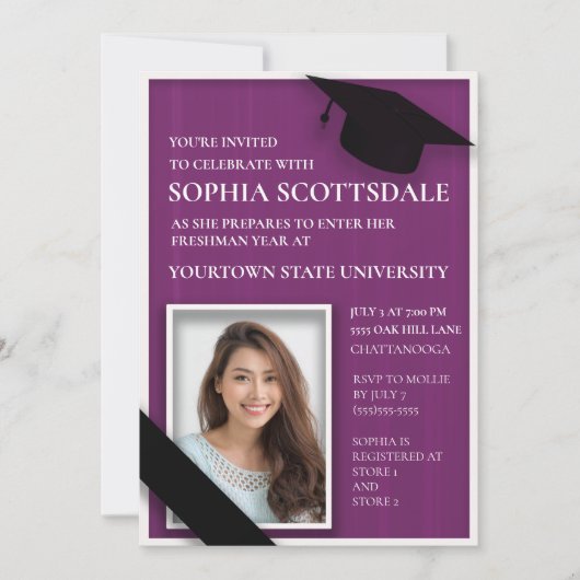 パープルカレッジトランクパーティー写真 招待状 (正面)