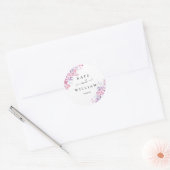 パープルカントリーの野の花 ウェディング ラウンドシール (封筒)