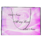 パープルカントリーシック詩デザイン ラージペーパーバッグ (裏面)