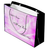 パープルカントリーシック詩デザイン ラージペーパーバッグ (裏面アングル)